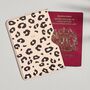 Personalised Pink Leopard Leather Passport Holder, thumbnail 1 of 3