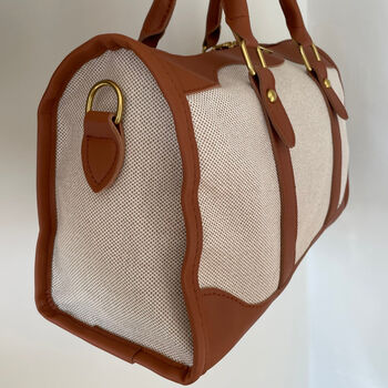 Personalised Medium Lily Canvas Faux Leather Hand Bag, 4 of 5