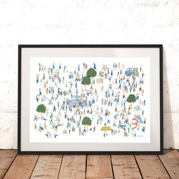Large Detailed Illustrated Crowd Print, 5 of 7