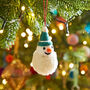 Felt Snowman Pom Pom Bauble, thumbnail 3 of 4