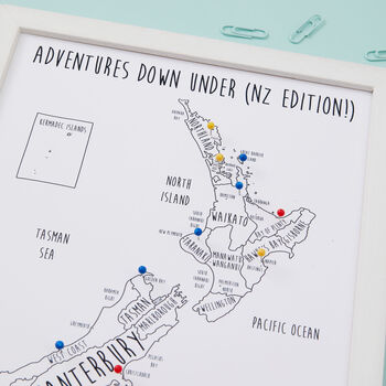 Personalised New Zealand Travel Map Pinboard, 3 of 3