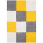 The Rugs Geometric Shaggy Rug Yellow Checkered Rug, thumbnail 11 of 12