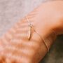 When Feathers Appear Bracelet, Mini Yellow Gold Feather, thumbnail 2 of 4