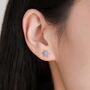 Blue Cz Snowflake Stud Earrings In Sterling Silver, thumbnail 2 of 12