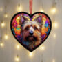 Cairn Terrier Stained Glass Effect Heart Suncatcher, thumbnail 6 of 7