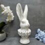 37cm Off White Stone Effect Rabbit Bust Statue Ornament, thumbnail 1 of 12