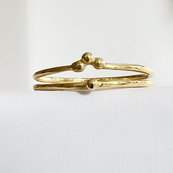 Duo Dot Crown Gold Vermeil Plated Ring, 4 of 5