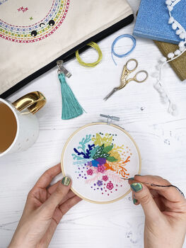Rainbow Floral Embroidery Kit, 5 of 9