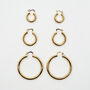 Thick Gold Plated Hoop Earrings 50mm, thumbnail 4 of 6