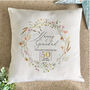 Personalised Golden Wedding Anniversary Cushion Floral, thumbnail 2 of 3