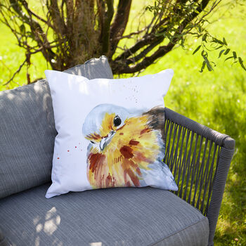 Inky Robin Outdoor Cushion For Garden Furniture, 7 of 7