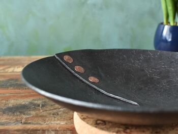 22nd Anniversary Iron And Copper Button Bowl. Hand Forged Artisan Gift, 7 of 10