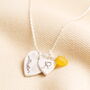 Personalised Double Heart And Bail Birthstone Charm Necklace, thumbnail 2 of 5