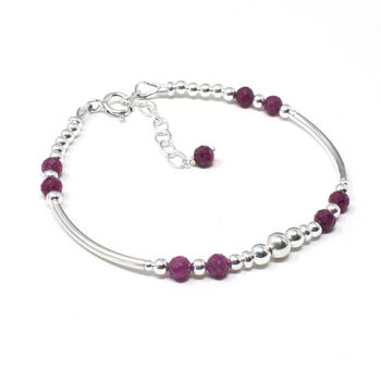 Ruby And Sterling Silver Bracelet, July Birthstone Jewellery, 3 of 5