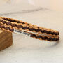 Men's Personalised Braided Cork Bracelet With Silver Clasp, thumbnail 3 of 7
