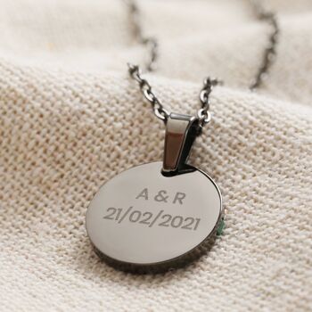 Men's Personalised Green Feature Pendant Necklace, 2 of 3