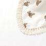 Little Teddy Bear Organic Cotton Muslin Tassel Baby Blanket, thumbnail 2 of 3