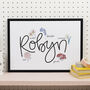 Floral Personalised Name Print, thumbnail 1 of 9