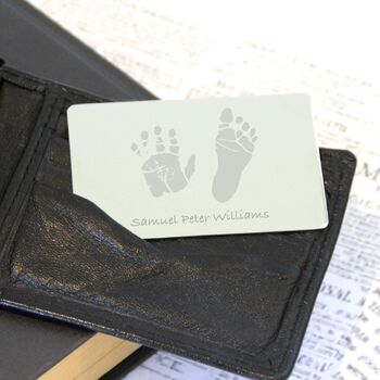 Stainless Steel Engraved Wallet Card With Prints, 4 of 6
