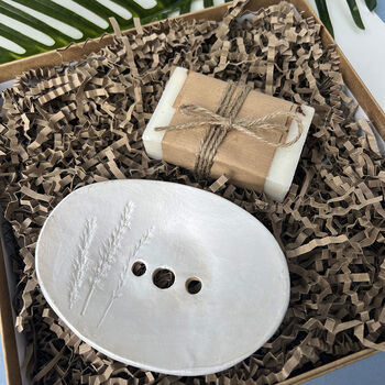 White Wild Flower Ceramic Soap Dish With Drainage, 6 of 6