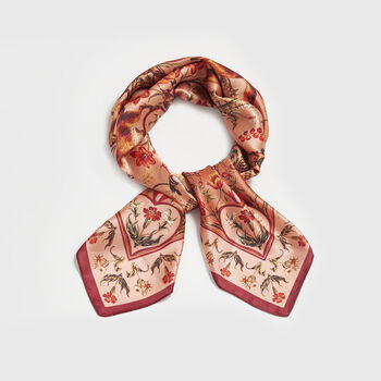 Folksy Fox Tales Peach Square Scarf, 4 of 5
