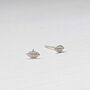 Tiny Sterling Silver Leaf Stud Earrings, thumbnail 1 of 5