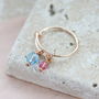 Mummy And Child Birthstone Charm Ring, thumbnail 1 of 10