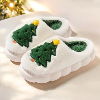 Plush Christmas Tree Bubble Slippers, 2 of 11