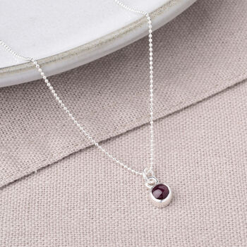 Gem Dot Garnet January Birthstone Necklace, 2 of 5