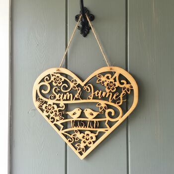 Personalised Wedding Heart Wall Art, 4 of 6