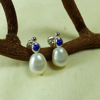 Pearl And Garnet Cabochon Earrings, 6 of 7