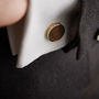 Personalised Brass And Walnut Wood Cufflinks, thumbnail 3 of 8