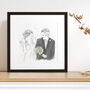 Watercolour Line Music Or Hobby Custom Portrait, thumbnail 5 of 7