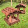 Set Of Two Natural Hanging Wooden Bird Table Feeders, thumbnail 2 of 9