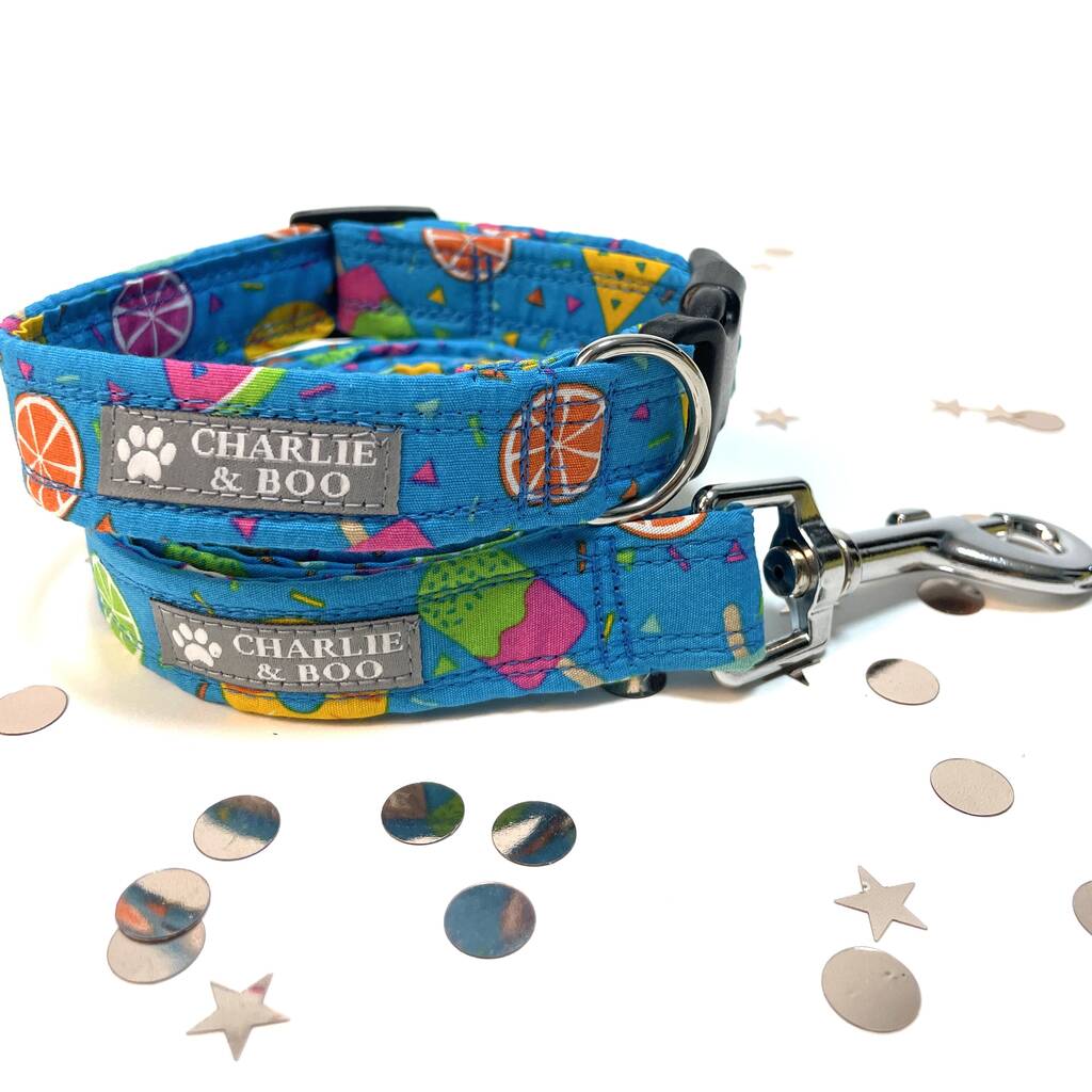 Blue Summer Dog Collar And Lead For Girl Or Boy Dogs, 1 of 8