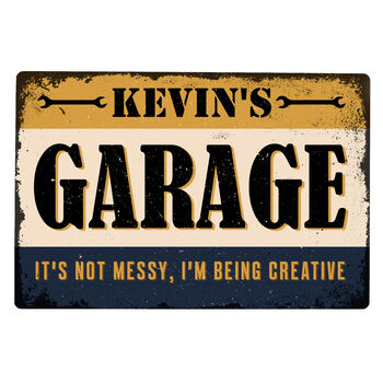 Personalised Garage Shed Man Metal Sign For Him, 5 of 5