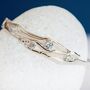 Hinged Sterling Silver Blue Topaz And Cz Bangle, thumbnail 1 of 8