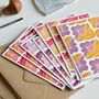 Sunrise Floral Linocut Notecards Set Of Eight, thumbnail 1 of 7