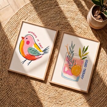 Set Of Six Funny And Inspirational Themed Art Prints Bundles, 4 of 10