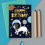 Happy Birthday Sausage Dog Astronaut Card, thumbnail 1 of 2
