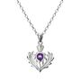 Sterling Silver And Amethyst Crystal Thistle Necklace, thumbnail 2 of 3