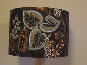 Black And Burnt Orange Exotic Floral Lampshade, 2 of 6