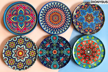 Set Of Six Mediterranean Design Drink Coasters | Gifts, 6 of 12