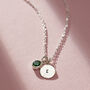 Birthstone And Initial Disc Charm Necklace, thumbnail 4 of 9