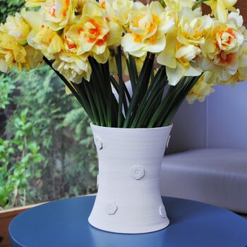 Large Vase Flower Design Cotton White Collection, 2 of 8