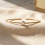Gold Plated Minimalist Pearl June Birthstone Bangle, thumbnail 1 of 4