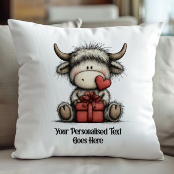 Personalised Whimsical Valentine Anniversary Love Animals Cushion, 4 of 11