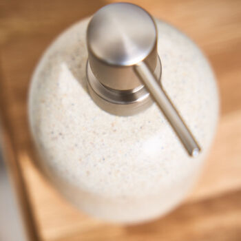 Speckled Beige Ceramic Soap Dispenser, 3 of 5