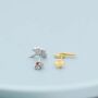 Mismatched Lightning Bolt And Cloud Stud Earrings In Sterling Silver, thumbnail 4 of 10