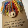 Rainbow Highland Cow Crochet Positivity Card Handmade Storm, thumbnail 5 of 9